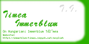 timea immerblum business card